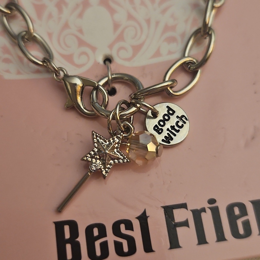 3/$30 Best Friends Good & Bad Witch Wicked Tear & Share Bracelet Set - Picture 4 of 6